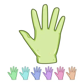 Open human hand showing five fingers gesture Stock Illustration