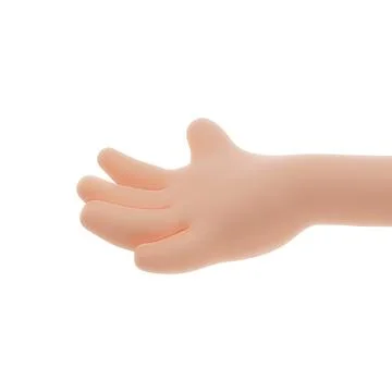 Open Human Palm of Hand. Gesture Hand of Cartoon Character Isolated on White Stock Illustration