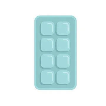 Open ice cube tray icon flat vector. Water container イラスト素材