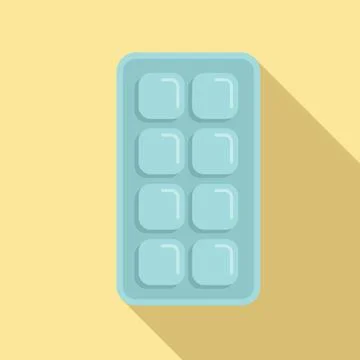 Open ice cube tray icon flat . Water container Stockillustratie