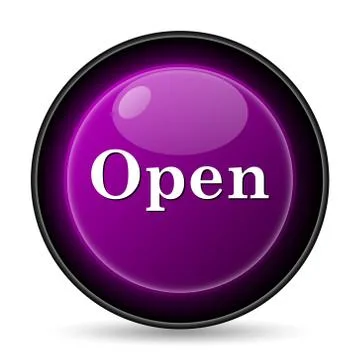 Open icon. Internet button on white background.. Illustrazione stock