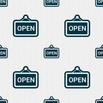 Open icon sign. Seamless pattern with geometric texture. Stockillustratie