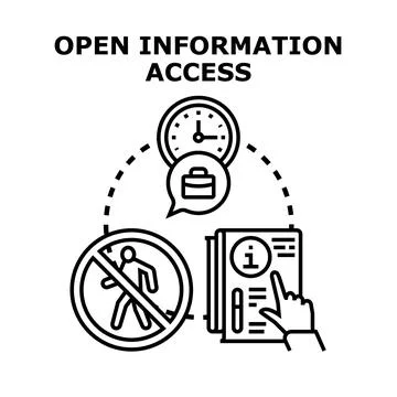 Open information access concept providing digital data availability Stock Illustration