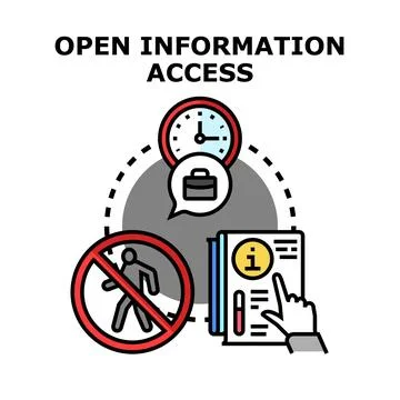 Open information access concept providing digital data availability Stock Illustration
