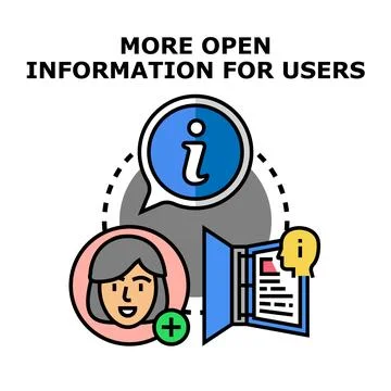 Open information access for user data sharing concept Illustrazione stock