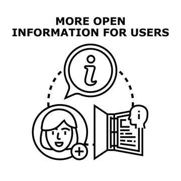 Open information access for user data sharing concept Stock Illustration