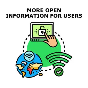 Open information for users enhancing global online access Stock Illustration