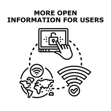 Open information for users enhancing global online access Stock Illustration