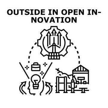 Open innovation strategy integrating external knowledge 스톡 일러스트