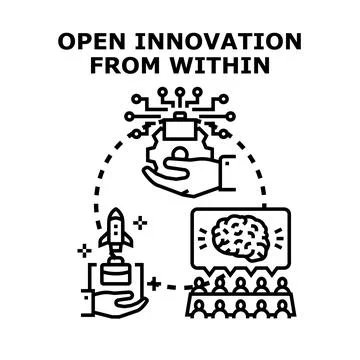 Open innovation from within concept vector Stock Illustration