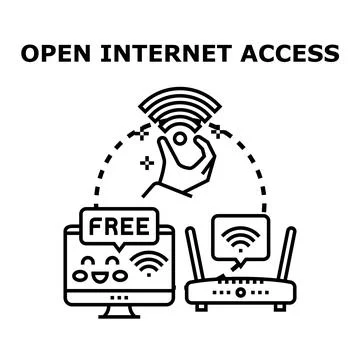 Open internet access providing connection and freedom Stock Illustration