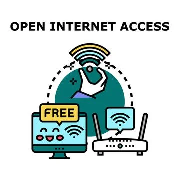 Open internet access providing connection and freedom Stock Illustration