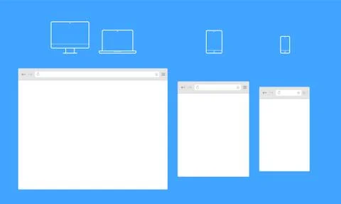 Open internet browser window vector template Stock Illustration