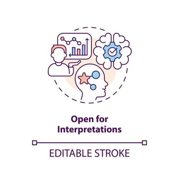Open for interpretations concept icon 库存插图