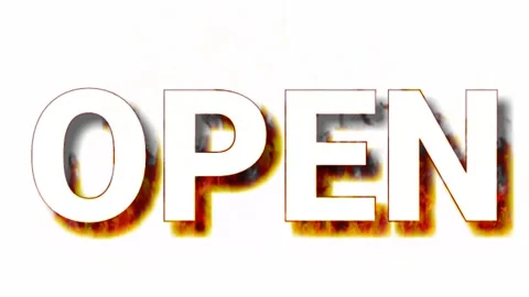 Open intro animated text with fire shadows on a white background Stock Footage 130259208
