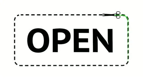 Open - intro with scissors. Green screen Stock Footage 22373901