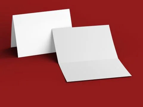 Open invitation card mockup - 3d illustration Stock Illustration