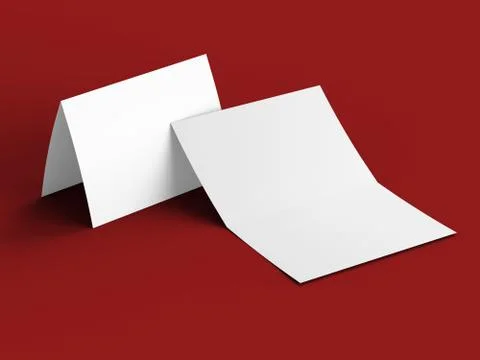 Open invitation card mockup - 3d illustration Stock Illustration