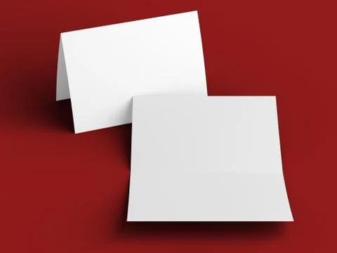 Open invitation card mockup - 3d illustration Stock Illustration