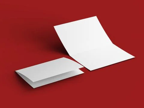 Open invitation card mockup - 3d illustration Stock Illustration