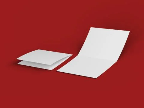 Open invitation card mockup - 3d illustration Illustrazione stock