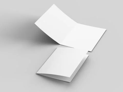Open invitation card mockup - 3d illustration Stock Illustration