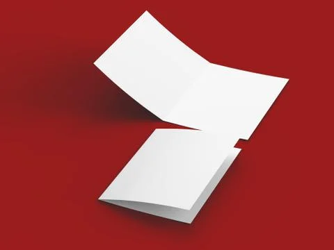 Open invitation card mockup - 3d illustration Stock Illustration
