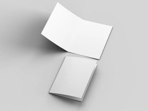 Open invitation card mockup - 3d illustration Stock Illustration