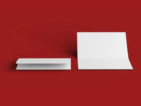 Open invitation card mockup - 3d illustration Stock Illustration