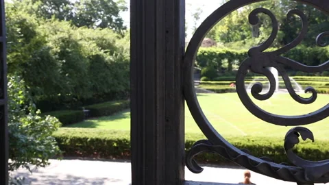 Open iron gate central park conservancy Stock Footage 141954927