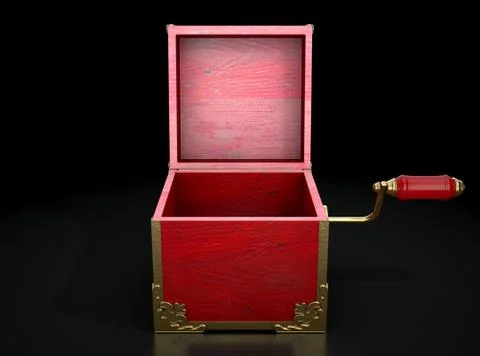 Open Jack-In-The-Box Antique Stock Illustration