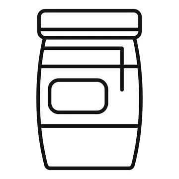 Open jar with empty label and thread for canning line icon Illustrazione stock