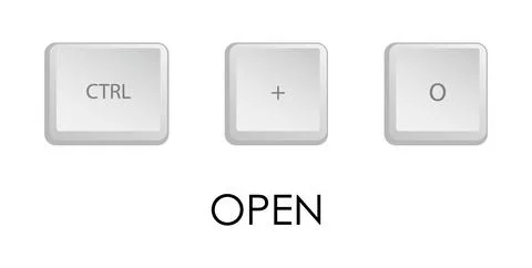 Open key combination. Keyboard shortcut for quickly executing command in op.. Illustrazione stock