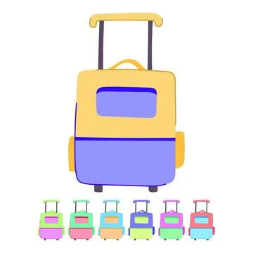 Open kid luggage vector cartoon graphic Stock Illustration