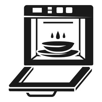 Open kitchen oven icon, simple style Illustrazione stock