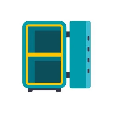 Open kitchen refrigerator empty presenting storage concept Stock Illustration