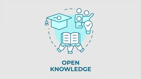 Open knowledge blue concept icon animation Stock Footage 341020925