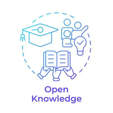 Open knowledge blue gradient concept icon Stock Illustration