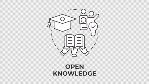 Open knowledge line concept icon animation Stock Footage 340283043
