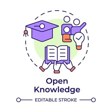 Open knowledge multi color concept icon 스톡 일러스트