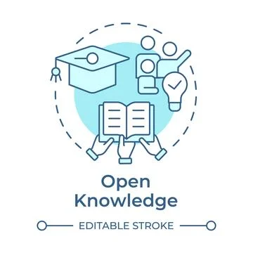 Open knowledge soft blue concept icon Illustrazione stock