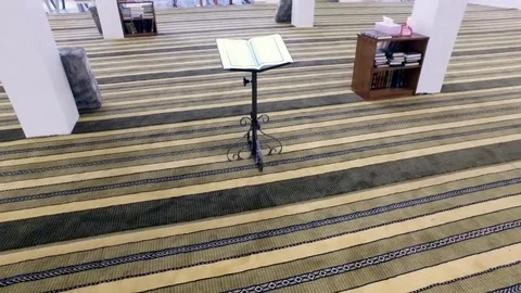 Open the Koran on the Iron Stand in the Mosque 2. Stock Footage 76570922