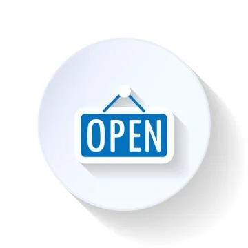 Open label flat icon Stock Illustration