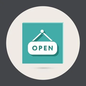 Open label sign. Stock Illustration