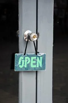 Open label sign Stock Photos