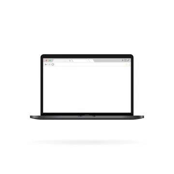Open laptop and internet browser window on a screen. Web page. Vector on isol Stock Illustration