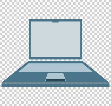 Open laptop with a blank screen, viewed from the front. Simple, modern design 스톡 사진