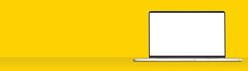 Open laptop computer blank screen with clipping path for easy replace you design Stock Illustration