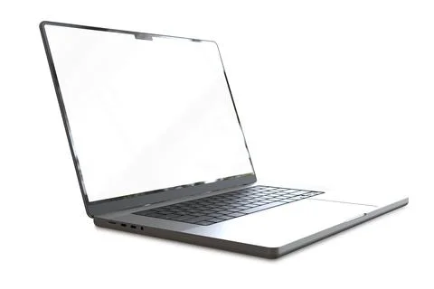 Open laptop computer blank screen with clipping path for easy replace you design Stock Illustration