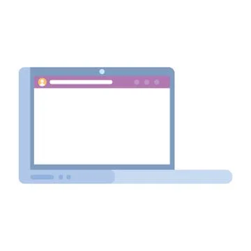 Open laptop computer device technology isolated on white background Stock Illustration